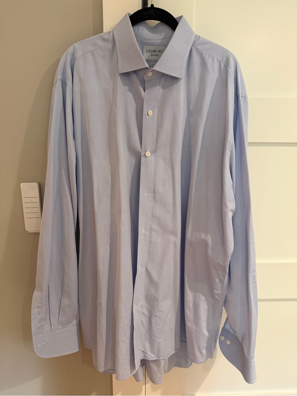 Ledbury Men's Sky Blue Dress Shirt - Classic Spread Collar